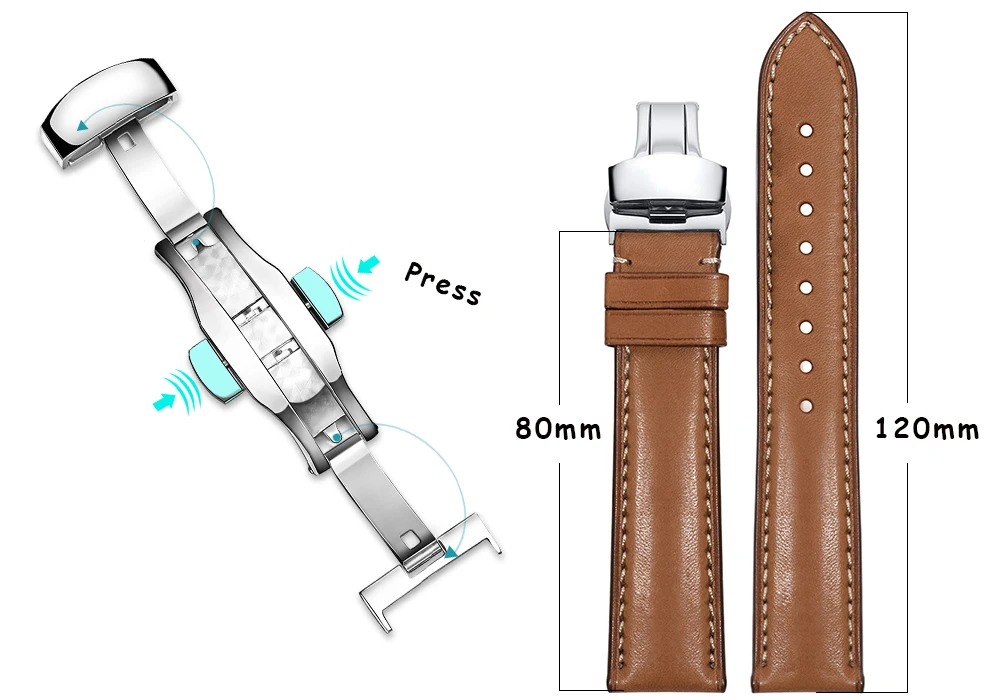 Ремешок для часов iStrap, быстроразъемный ремешок для часов 16 мм, 18 мм, 19 мм, 20 мм, 21 мм, 22 мм, 24 мм, Пряжка для размещения часов Omega Tissot Seiko Casio