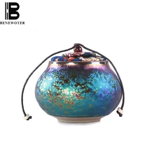 Креативный бутик красочные измененная обжиганием в печи Чай керамиковая чайница чайный набор кунг-фу контейнеры для чая банка для конфет специи Герметичные банки с крышкой Декор