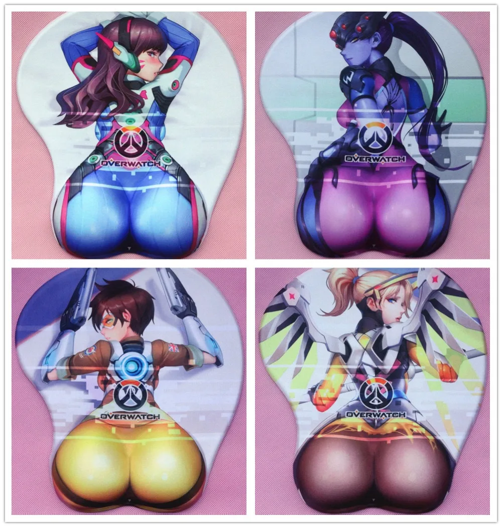 2017 new version Japanese font b anime b font 3d mouse pad wristbands Cartoon Creative sexy