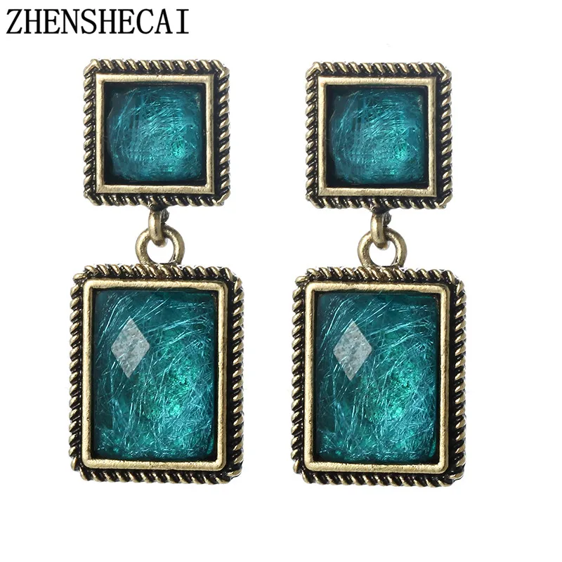 

Hot Sale Brincos Long Earrings Bijoux Round Metal Earring Square Dangle Drop Earrings For Women Wedding Party Drop Earrings