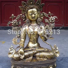 Огромный Тибетского Буддизма bi0011754 старые антикварные имитация бронзы WEISSE ТАРА статуя будды