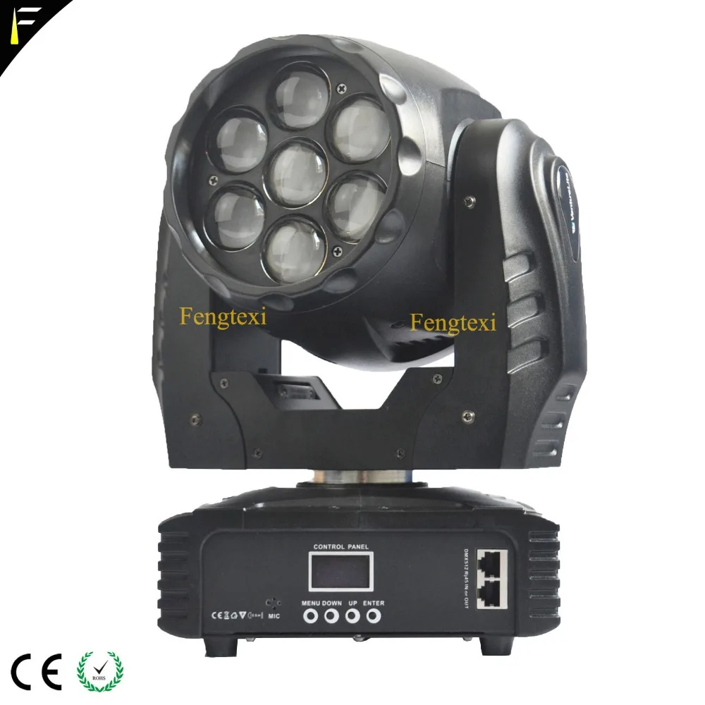 Новый компактный 9 ~ 50 градусов Zoom 7x12 Вт светодиодный моющийся Moving Head Spot RGBW с IEC 10A