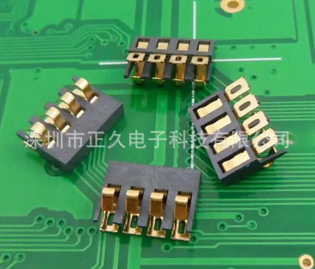 

Free shipping 4P shrapnel type mobile battery connector ZJ-4P-2.0PH-3.4H 4PIN Spacing 2.0mm battery holder 10pcs/lot
