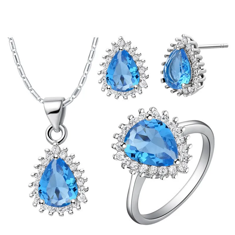 

Factory price wholesal Zircon gem Earrings Clip Pendant Ring Fashion Jewelry choker bts diy unicorn