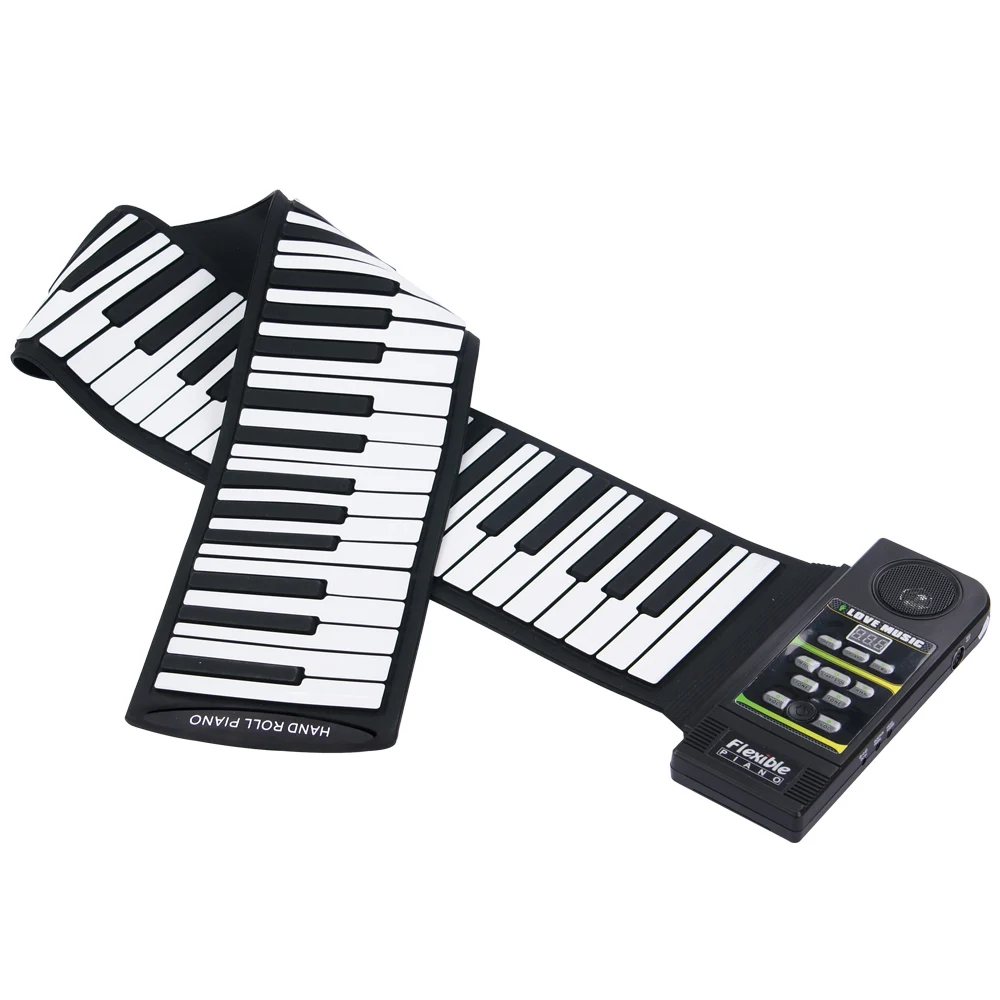 88 Key Electronic Piano Keyboard Silicon Flexible Roll Up