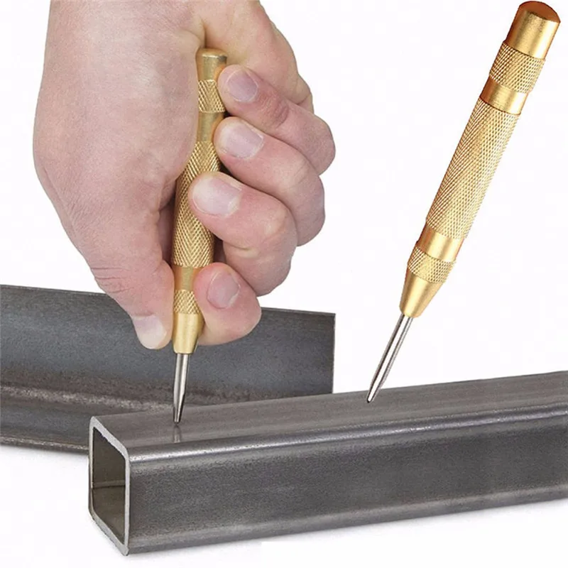 

5 Inch Automatic Center Pin Punch Spring Loaded Marking Starting Holes Tool Wood Press Dent Marker Woodwork Tool Drill Bit