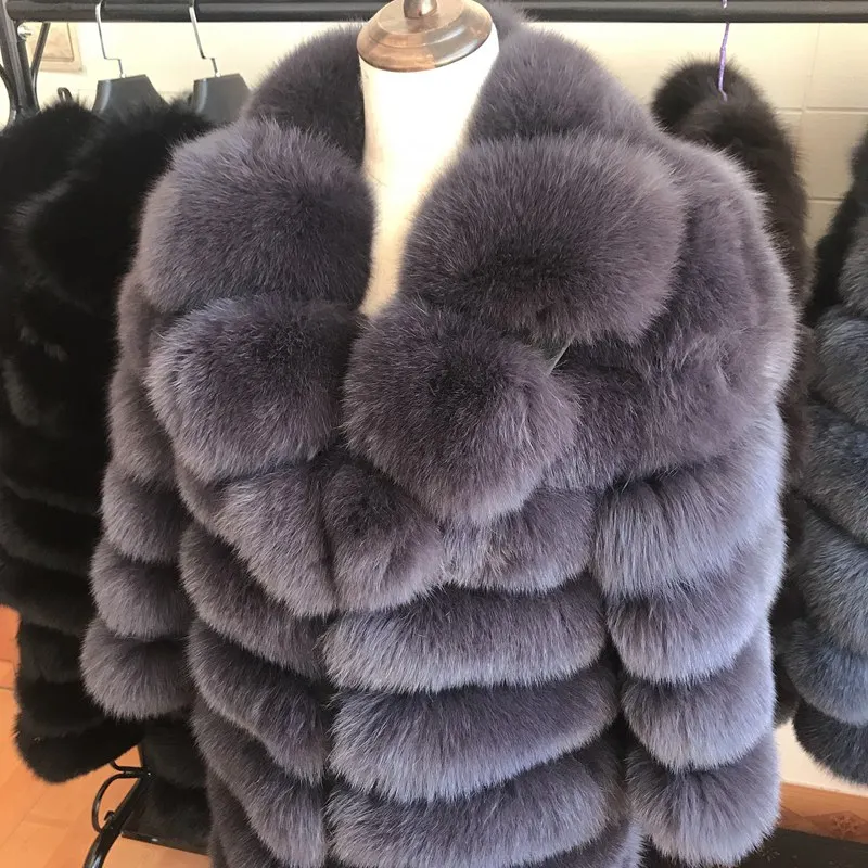 70CM Natural Fox Fur Coat Real Fox Fur Vest Jacket Women's pretty Warm Coat. Natural Real Fur Coat Real Fur Coats