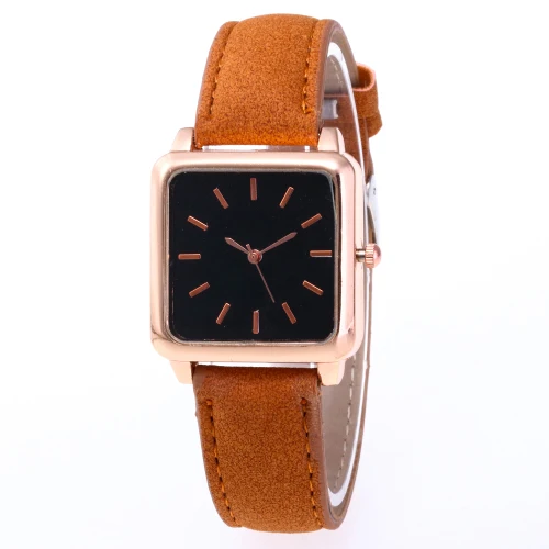 Прямая поставка, женские часы, Топ бренд, кожа, квадратный дизайн, маленькие часы, женские наручные часы для женщин, часы, Relogio Feminino - Цвет: orange