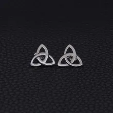 Нержавеющая сталь кельтский серьги-гвоздики с дизайном в виде узелков для женщин 2 шт./компл