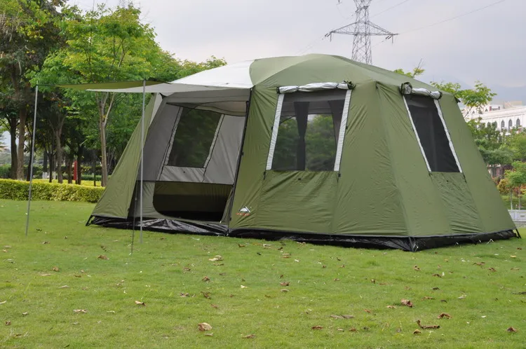 Высокое качество 6-12 человек большое пространство супер сильный Водонепроницаемый Ветрозащитный Кемпинг семейные вечерние палатки