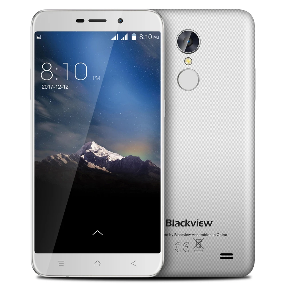  Blackview A10 Android 7.0 3G Smartphone MT6580A Quad Core 2GB RAM 16GB ROM 5inch HD Fingerprint 8.0