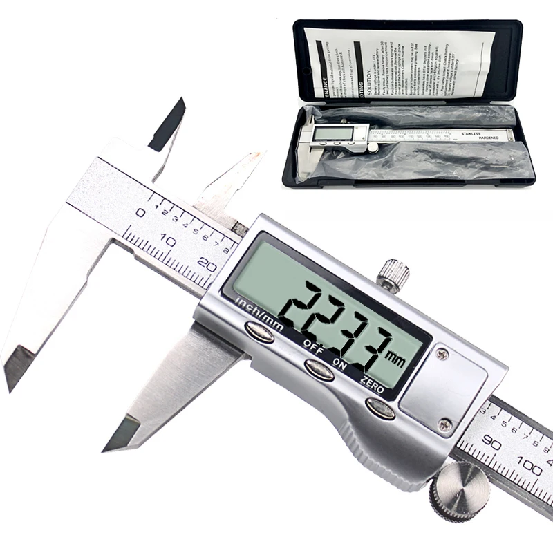 Kaufen Metall sattel 6 Zoll 150mm Edelstahl Elektronische Digitale Messschieber Mikrometer Mess Werkzeug Sattel