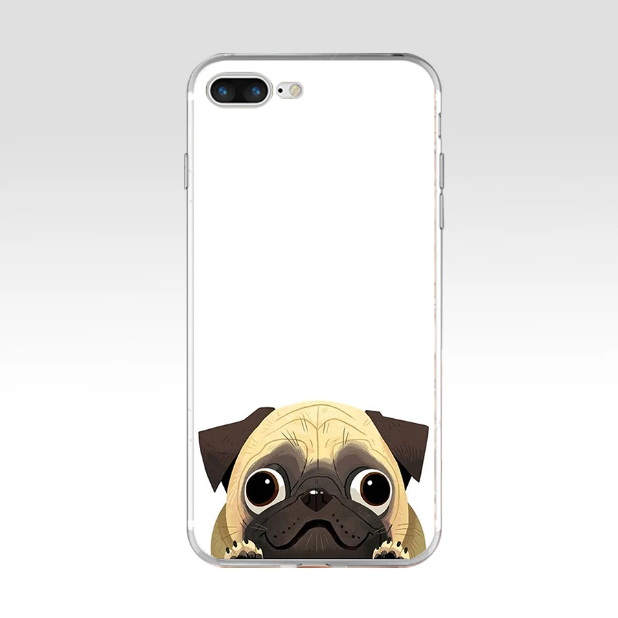 186AQ я люблю для собак Мопсов животных Мягкий ТПУ силиконовый чехол для Apple iPhone 6 6s 7 8 plus чехол