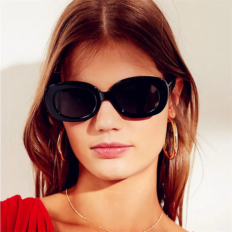 

PLINTH Kurt Cobai Style Oval Sunglasses Women Brand Luxury Designer Vintage Okulary Retro Round Fram White Mens Sun Glasses