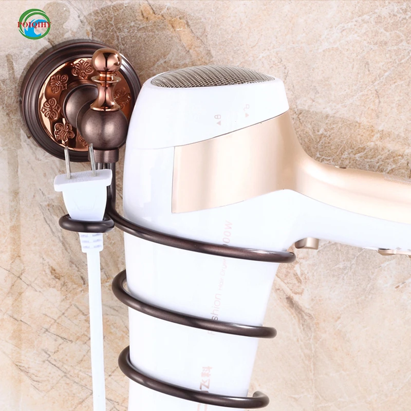 Bathroom Hair Dryer Holder brushed brass Wall Mounted Hair Dryer Rack Wall Storage Rack Shelf Decoration bathroom accessories gold finish brass bathroom hair dryer holder wall mounted