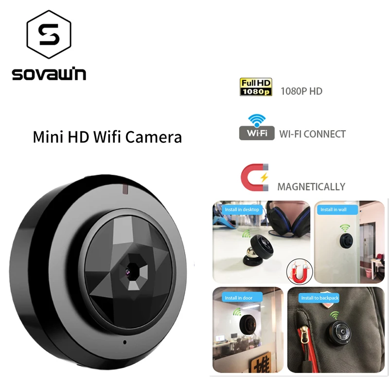  SOVAWIN Mini Camcorders 1080p Portable Camera Wireless Hd SD Card Cmos Video Camera wifi Adsorption