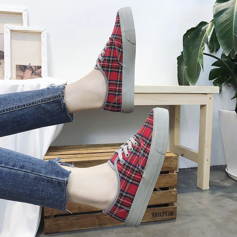 

New Fashion Women Sneakers Platform Causal Shoes Lace Up Canvas Shoes Trainers Basket Femme Black Sapato Feminino
