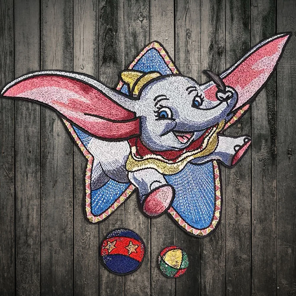 

2set Embroidered Elephant Cartoon sew on Patches Clothing diy Embroidered badges Sewing Applique Patchworks stickers