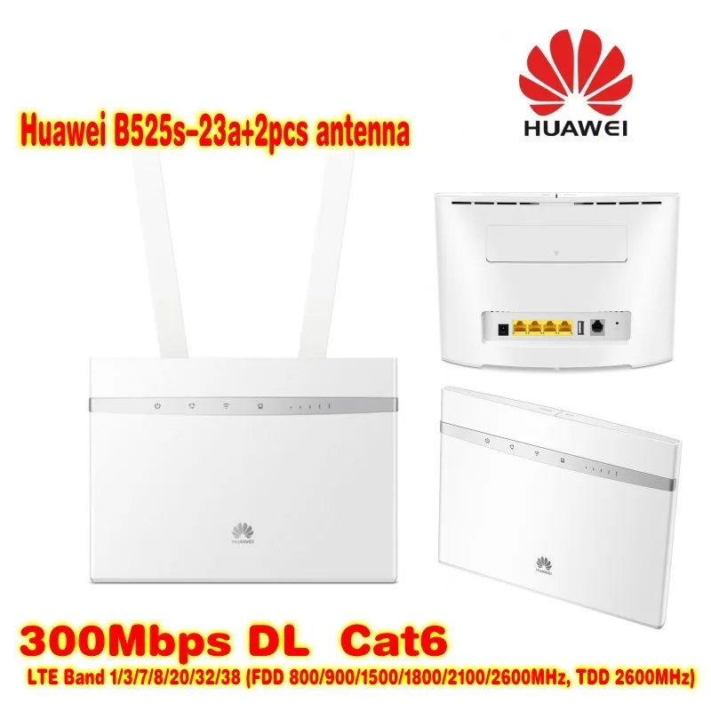 Разблокированный беспроводной маршрутизатор 300 Мбит/с Huawei B525 4G LTE Cat6 CPE с антенной