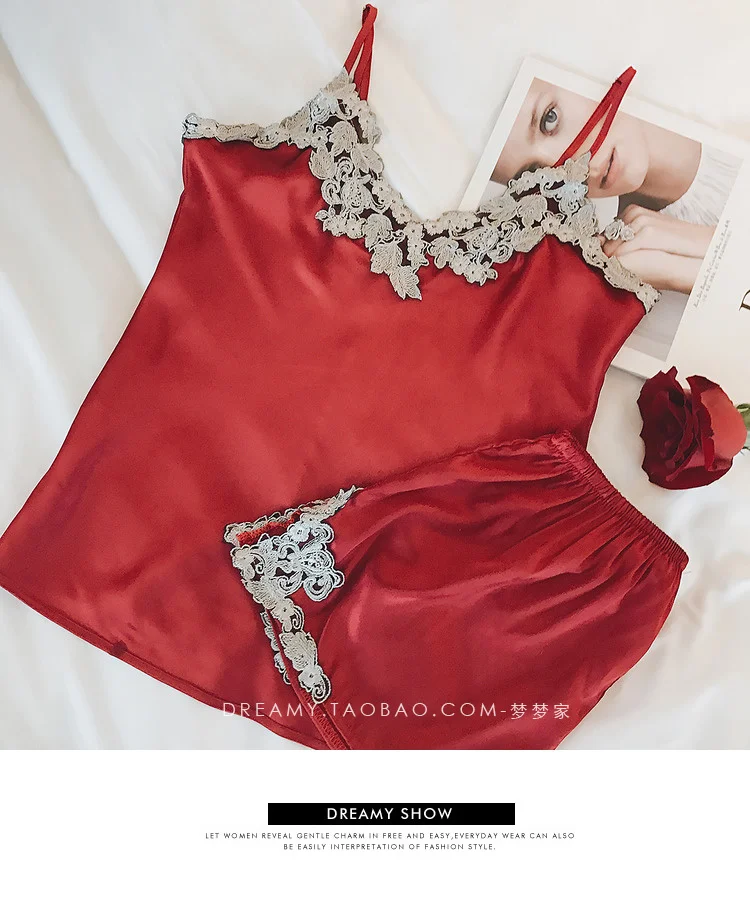 Пижама Yidanna Женская шелковая без рукавов|womens pajamas set|satin pijamapajama sets |