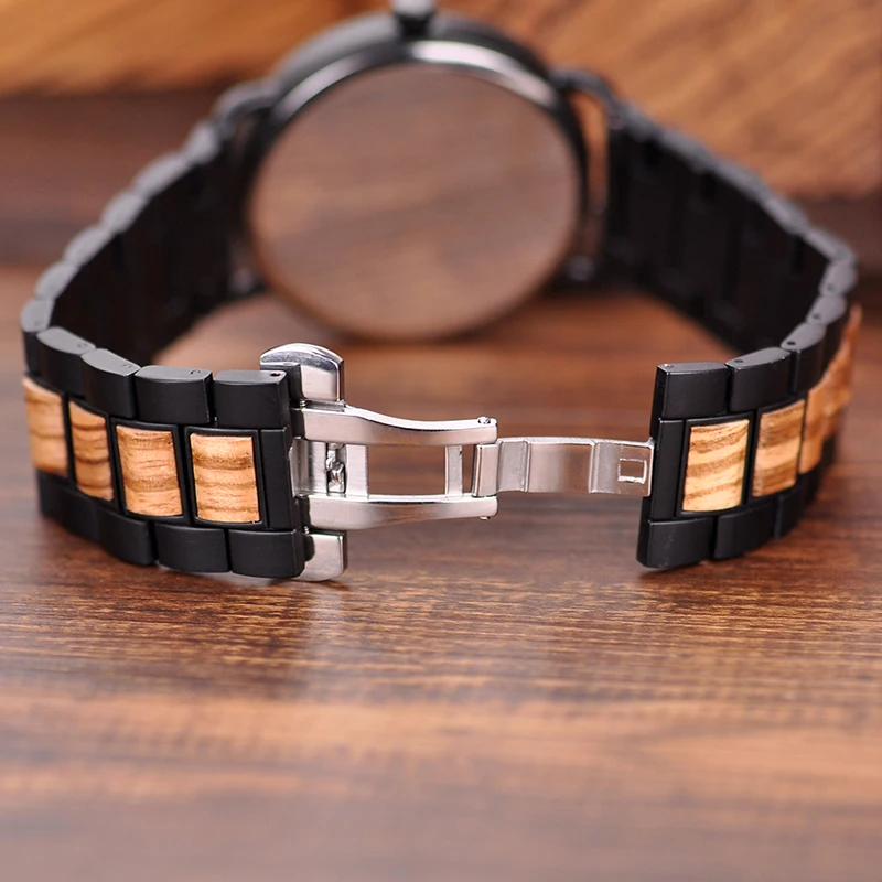erkek kol saati BOBO BIRD Men Wood Watch Luxury Quartz Timepieces Chronograph Military Wristwatch With Gift Bamboo Box V-R30/S01