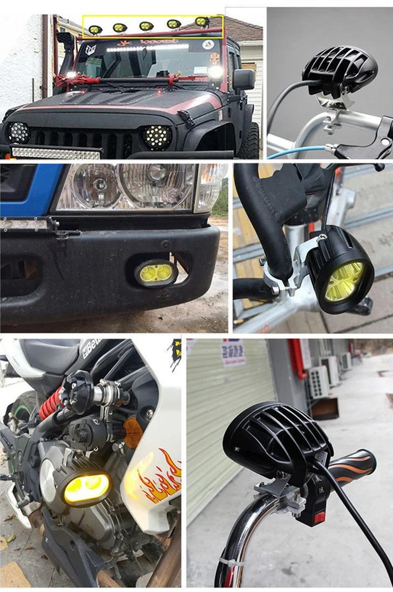 BraveWay 1 шт. светодиодный фонарь для внедорожного грузовика, светодиодный рабочий свет 12 В для ATV мотоцикл, мотоцикл, противотуманные фары, прожектор
