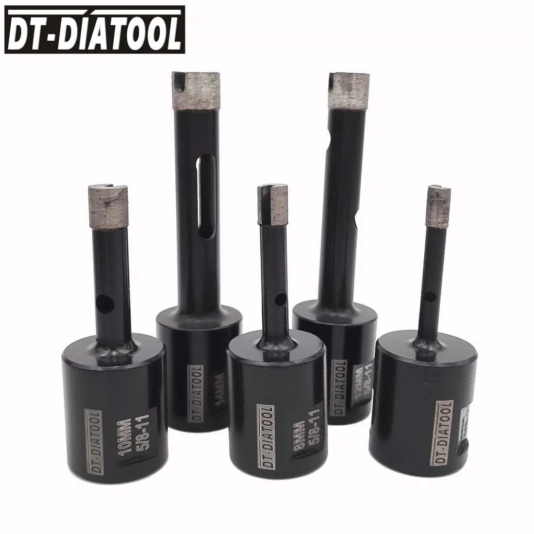 DT-DIATOOL 1pc Solid or Crown Segments Welded Diamond Drilling Core Bits (Wet) 5/8-11 thread Granite Drill Bits for hard granite