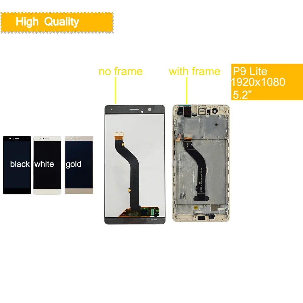 

ORIGINAL For Huawei P9 Lite VNS-L21 VNS-L22 VNS-L23 VNS-L31 LCD Display Touch screen Digitizer Assembly With Frame Replacement