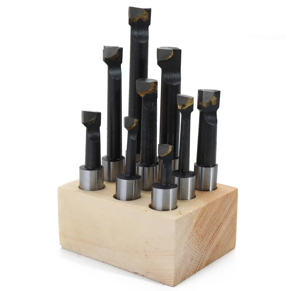 9PCS 12mm Shank Boring Bar Hard Alloy Carbide Lathe Hole Milling Machine Tool Boring Head Lathe Milling Accessories