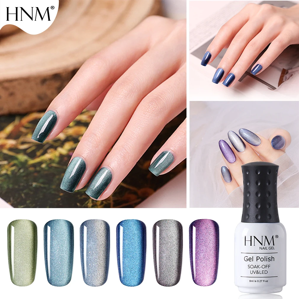 

HNM 5D 8ML Magnetic Cat Eye Gel Nail Polish UV LED Nail Varnish Soak Off Nail Art Gel Lucky Lacquer Semi Permanent Stamping Gel