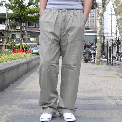 FAISIENS, большие размеры, весенние мужские хлопковые брюки-карго с карманами, большие 8XL, 10XL, 9XL, 140 кг, свободные черные, 46, 48, 50, повседневные штаны в стиле сафари - Цвет: picture color