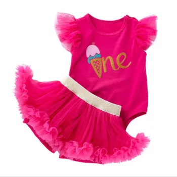 

Newborn baby girl clothes 2 piece suit jumpsuit + pettiskirt skirt fashion children baby clothing suit