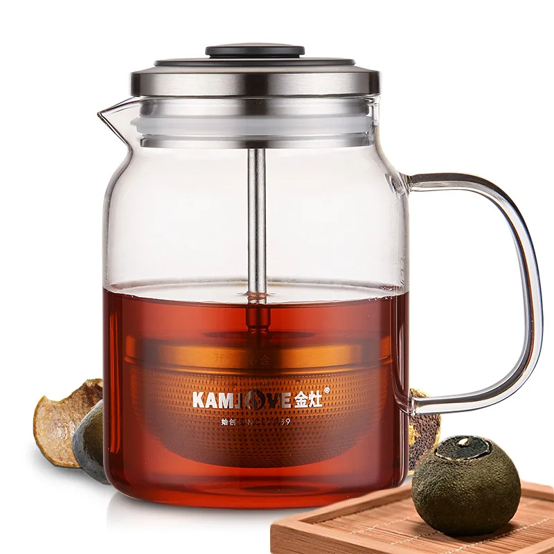 

Kamjove Teapot Pressure Pot Coffee Pot Pu 'er Tea Art Pot French Presses Tea Pot For Puer ORANGE A75 A76 380ml 560ml