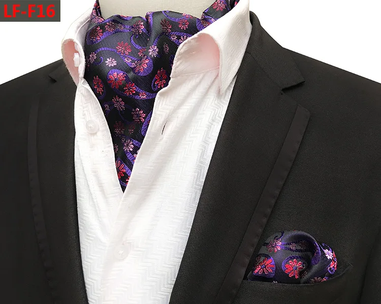 Мужской винтажный Шелковый Аскот, галстук, карманный квадратный набор, роскошный мужской галстук с цветочным узором пейсли, галстук на шею, платок, подарки для мужчин
