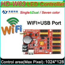 HD-W63 контроллер резервного заряда с led-дисплеем, с переключением между дальним и двойной цвет P10 светодиодный знак Управление карты, поддержка карт флеш-накопителей и WI-FI Беспроводной Управление