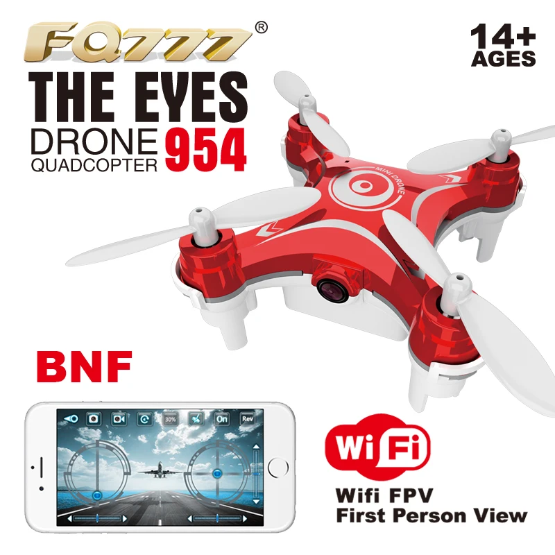 Квадрокоптер FQ777 954 BNF Eyes RC Nano WIFI камера FPV GYRO без пульта дистанционного управления