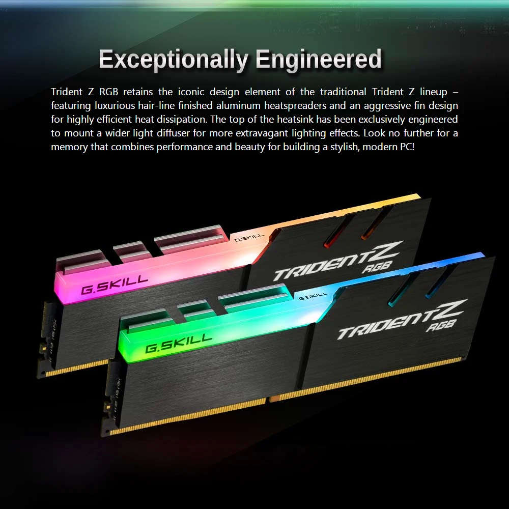 G. SKILL TridentZ RGB серии 8 Гб DDR4 3000 МГц F4-3000C16S-8GTZR ОЗУ для кабельный адаптор DDR4 памяти 16-18-18-38