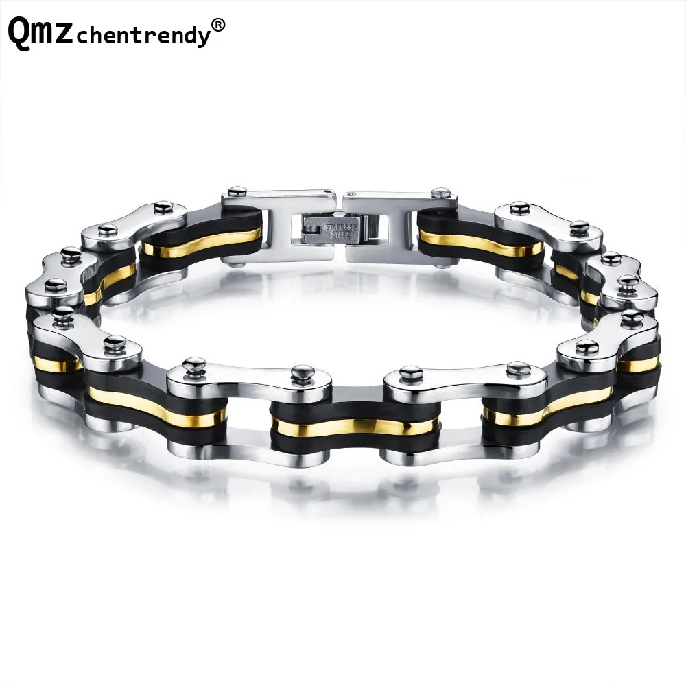 StainlessSteel мужские велосипедные браслеты панк браслеты Мотоцикл Байкер наручные браслеты модные браслеты