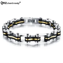 StainlessSteel мужские велосипедные браслеты панк браслеты Мотоцикл Байкер наручные браслеты модные браслеты