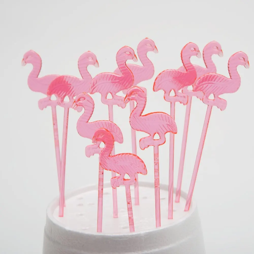 

3.2" Hot Pink Flamingo Fruit Picks Party Frilled Toothpicks Sandwich Appetizer Cocktail Sticks Cupcake Decor 200PCS/LOT DEC304