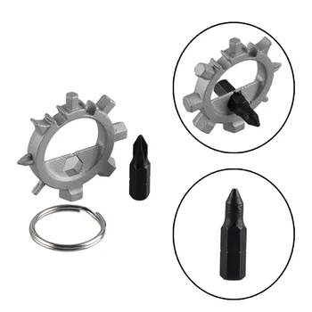 

Multi function stainless steel EDC toos 12 function screwdriver key ring bottle opener bicycle adjust tools