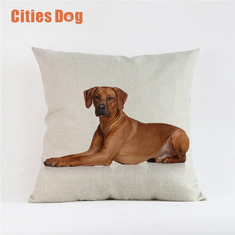 Q Декоративные подушки coussin decoracion para el hogar льняные Родезийский Риджбек 45x45 см подушка для автомобиля almofada - Цвет: Q