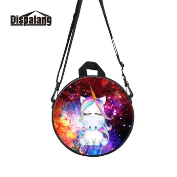 

Dispalang Designer Famous Brand Purses Round Backpack Crossbody Bag for Women Custom Unicorn Photo Oxford Female Shoulder Bags