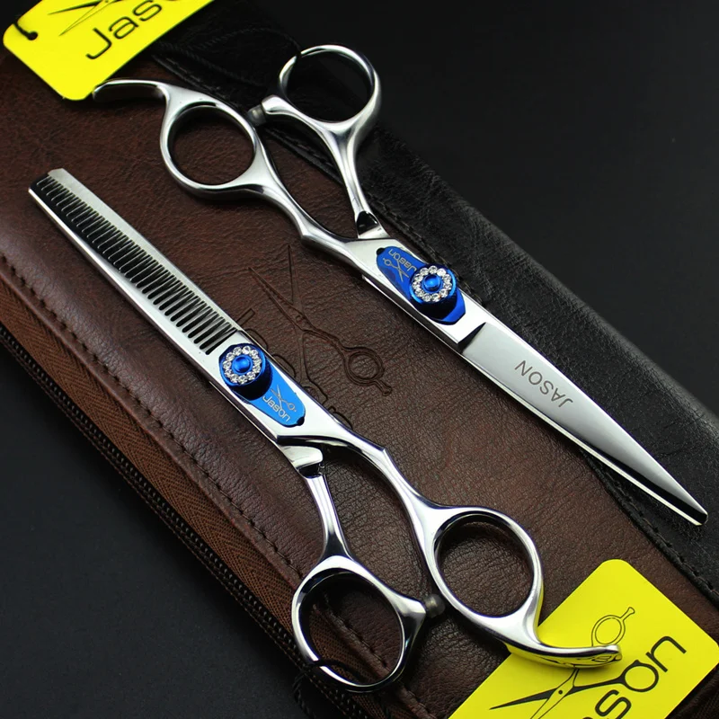 2 Scissors+Bag+2Comb Japan High Quality JASON 6.0 Inch Professional Hairdressing Scissors Hair Cutting Barber Shear Set Salon