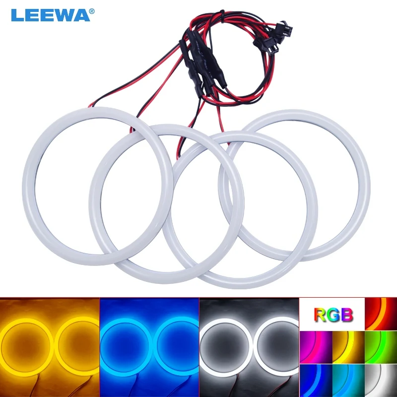 LEEWA 4X120mm авто гало кольца хлопок Светов SMD LED глаза Ангела для BMW Е30/Е32/Е34 DRL свет белый/синий/желтый/RGB #CA4615 LEEWA 4X120mm авто гало кольца хлопок Светов SMD LED глаза Ангела для BMW Е30/Е32/Е34 DRL свет белый/синий/желтый/RGB #CA4615