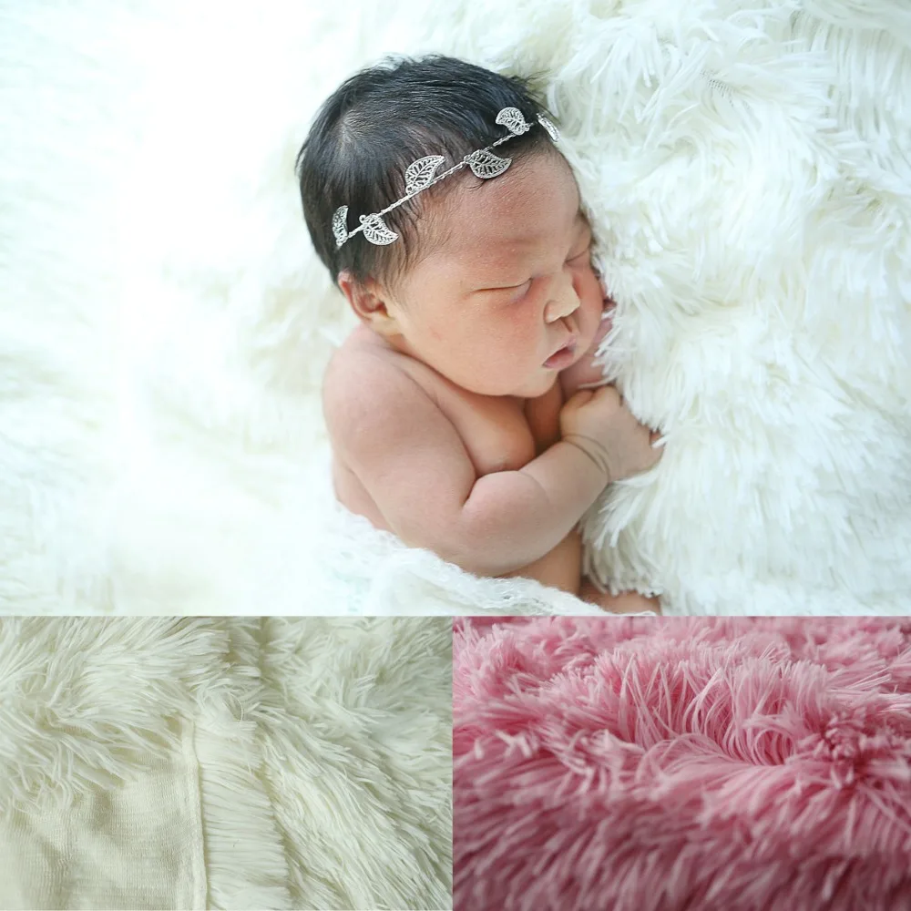 

Newborn Props long Faux Fur Newborn Photo Props Artificial Fur Baby Photography Basket Stuffer backdrops