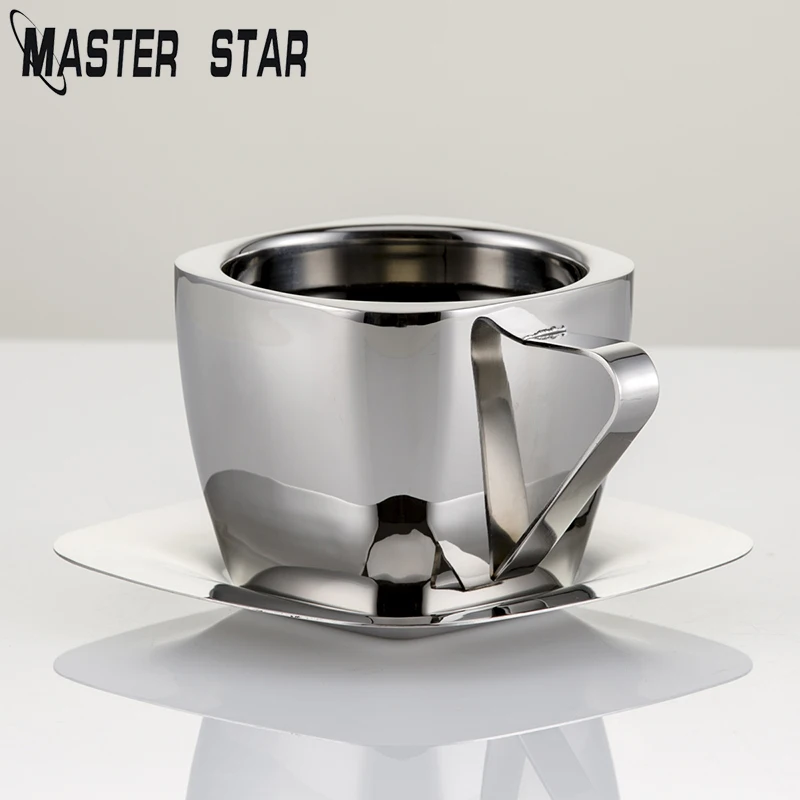 

Master Star 90/150/240ML Stainless Steel Coffee Mugs Double Anti-scalding Insulation Cups Square Water Bottle