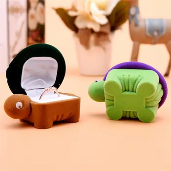 

Jewelry Storage Holder Turtle Tortoise Ring Earring Oragnizer Gift Box Case Jewelry Packaging & Display