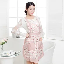 Печатный хлопковый передник, красивый фартук принцессы, кухонные принадлежности, предметы домашнего обихода, инструменты для приготовления пищи