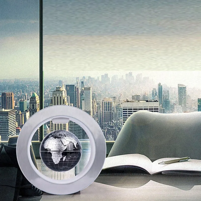 

4 inch Magnetic Levitation Floating World Map Globe Circular Shape Base Anti Gravity for Home Decor Holiday Gifts (US Plug) New